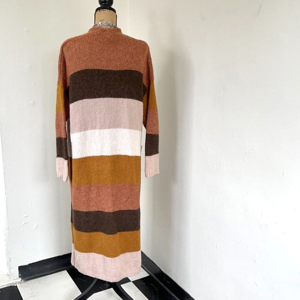 WISHLIST maxi cardigan stripped earth tones size M - Picture 4 of 10
